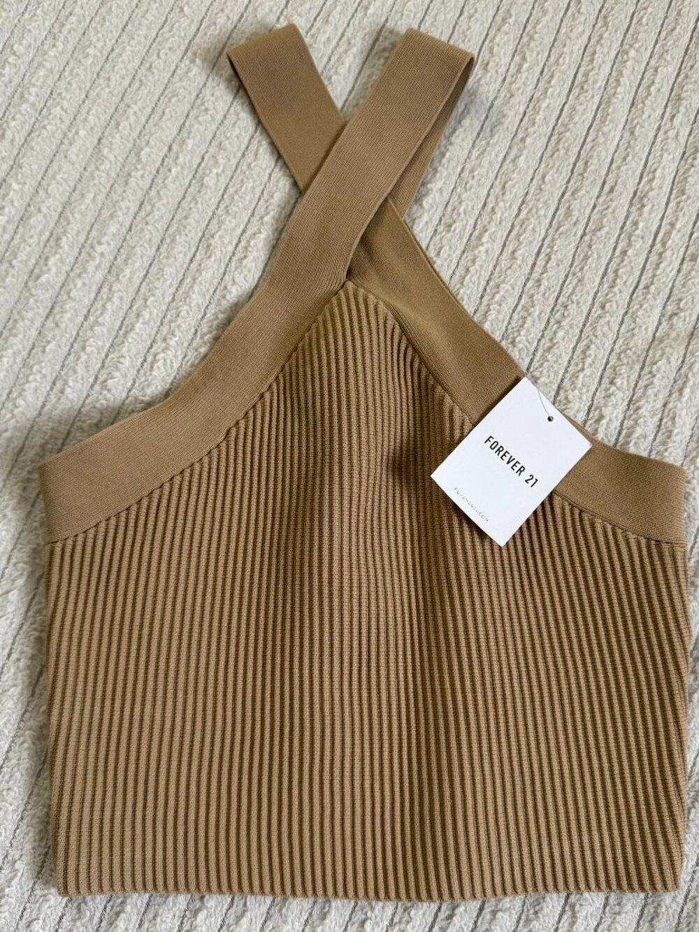 New With Tags Forever 21 Cross Neck Tan Tank Top